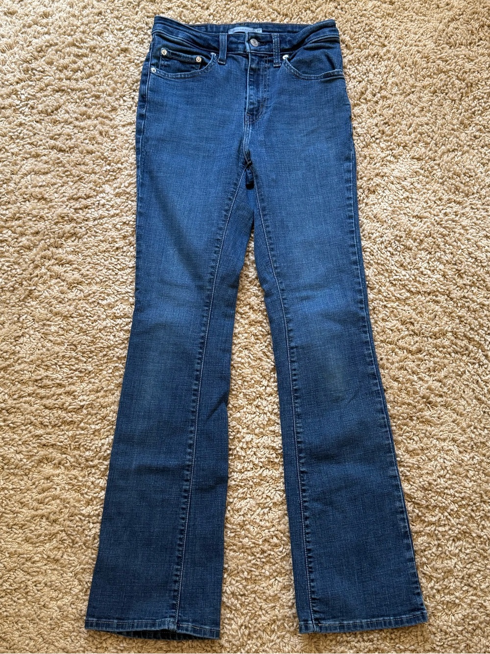 Levi's 725 High Rise Bootcut Jeans Mid Wash Denim Size 27 Slim Fit - Picture 1 of 10